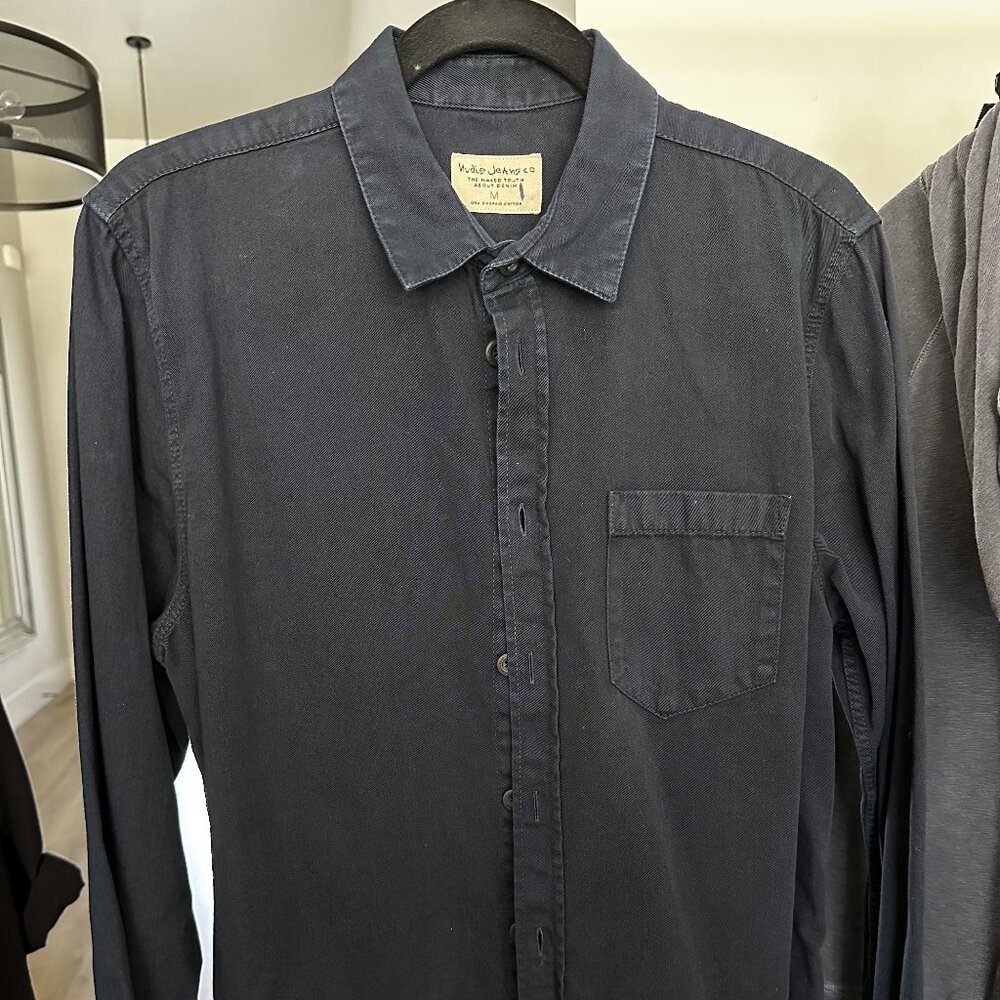 Indigo Nudie Jeans Button Up Shirt Medium (Worn by Manny Montana/Rio Good Girls)